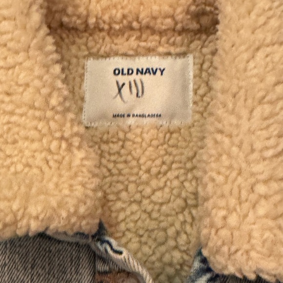 Old navy denim jacket Sherpa collar size Large EUC - Picture 3 of 5